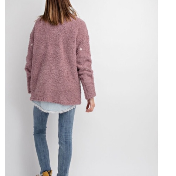 Mauve Stars Berber pullover sweater - Picture 7 of 8